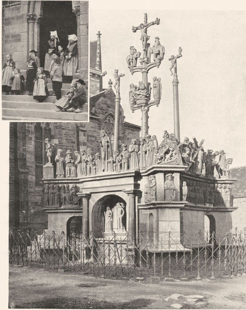 FINISTÈRE. Costumes de Plougastel- Calvaire de Plougastel 1903 old print